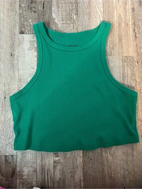 wild fable Ribbed Emerald Green Cropped Tank